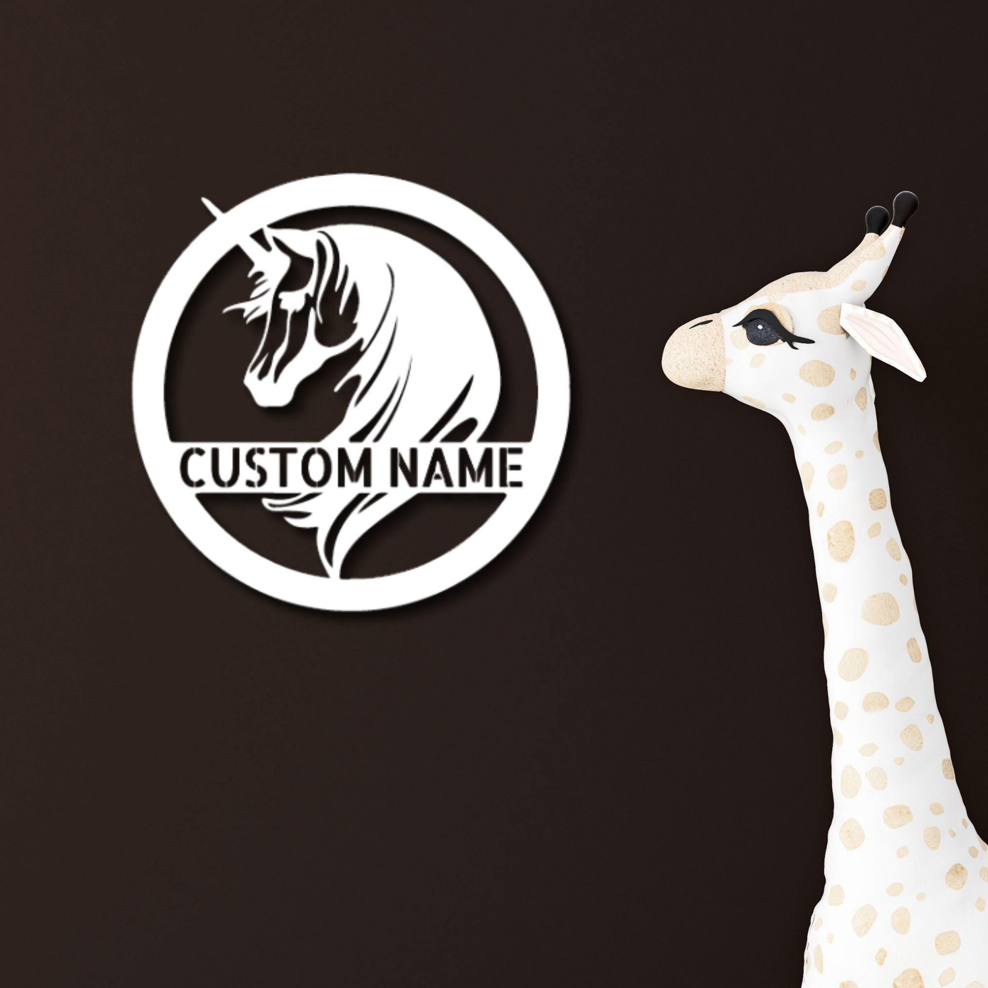 Unicorn Custom Name Metal Art Wall Sign - Enchant Your Home - Mallard Moon Gift Shop