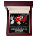 To My Super Mom-To-Be Kisses and Kicks from your Tummy - Love Knot Necklace