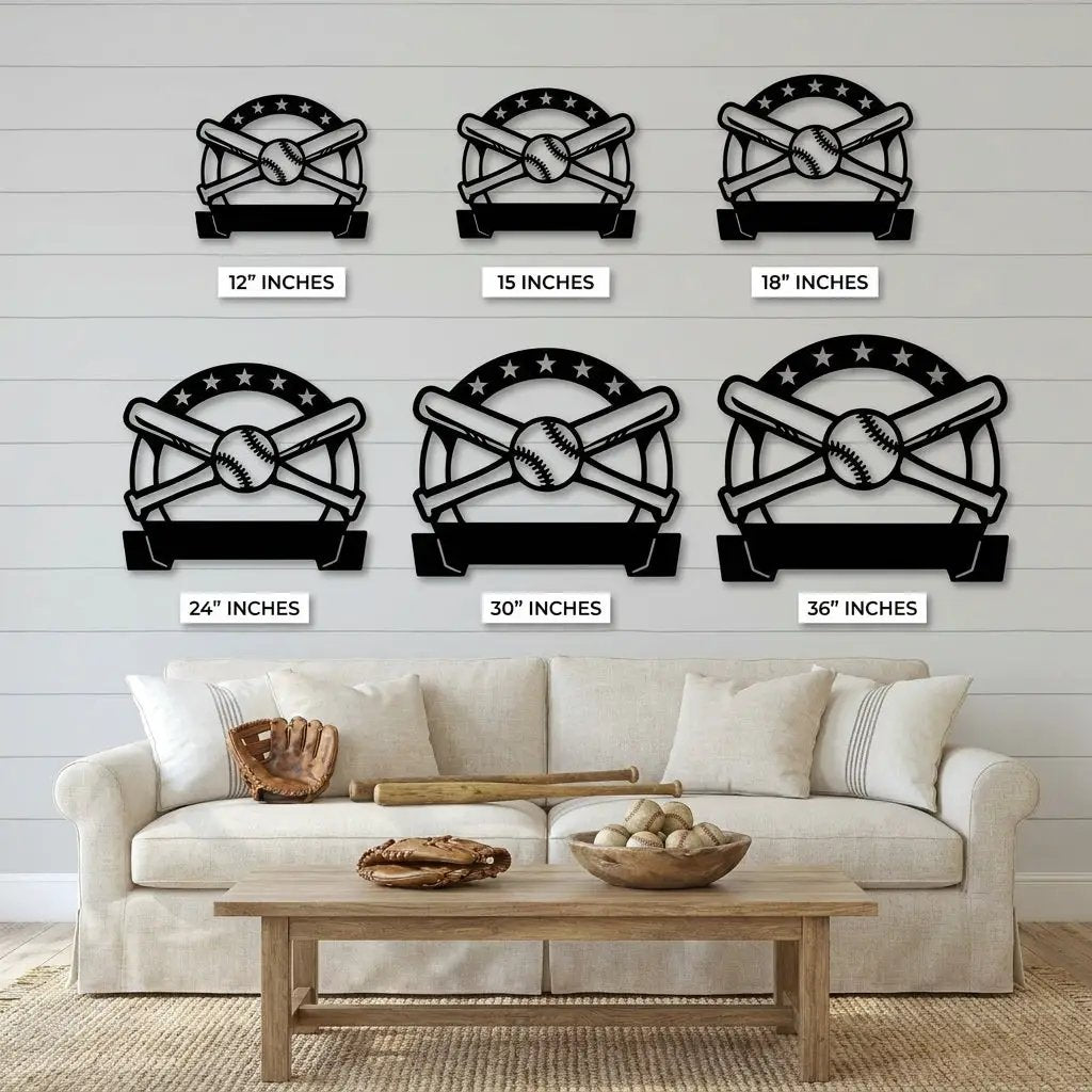 Personalized Baseball Metal Wall Art – Custom Name Baseball Sign – Baseball Bat & Ball Decor – Coach Gift – Sports Wall Art