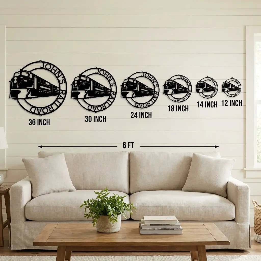 Railroad Train Metal Wall Art – Locomotive Wall Decor – Railroad Enthusiast Gift – Train Lover Wall Sign