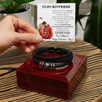 Valentine Gift for Boyfriend - You are my Best Friend, My Soulmate, My Everything Braided Vegan Leather Bracelet