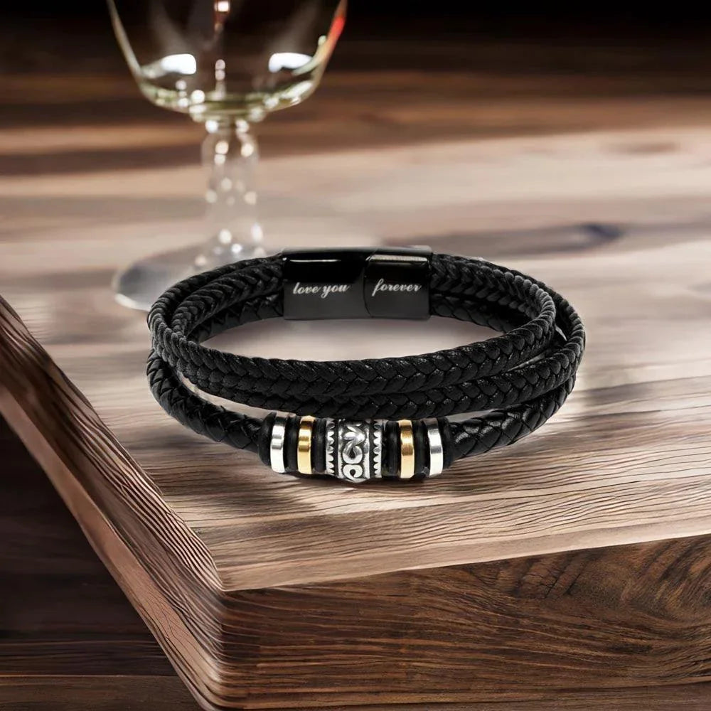 Valentine Gift for Boyfriend - You are my Best Friend, My Soulmate, My Everything Braided Vegan Leather Bracelet