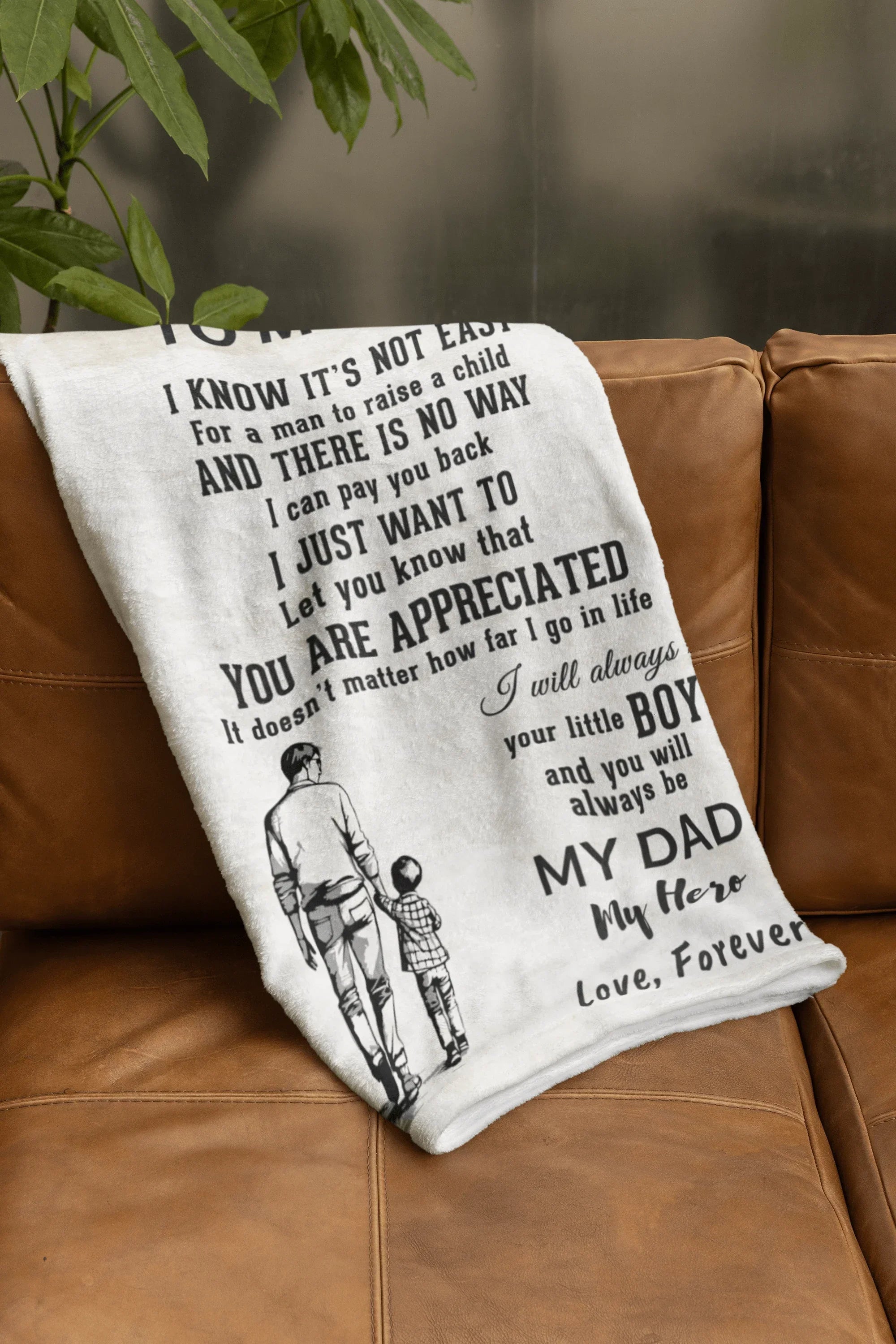 To My Dad - I Will Always Be Your Little Boy Personalized Jersey Fleece Blanket