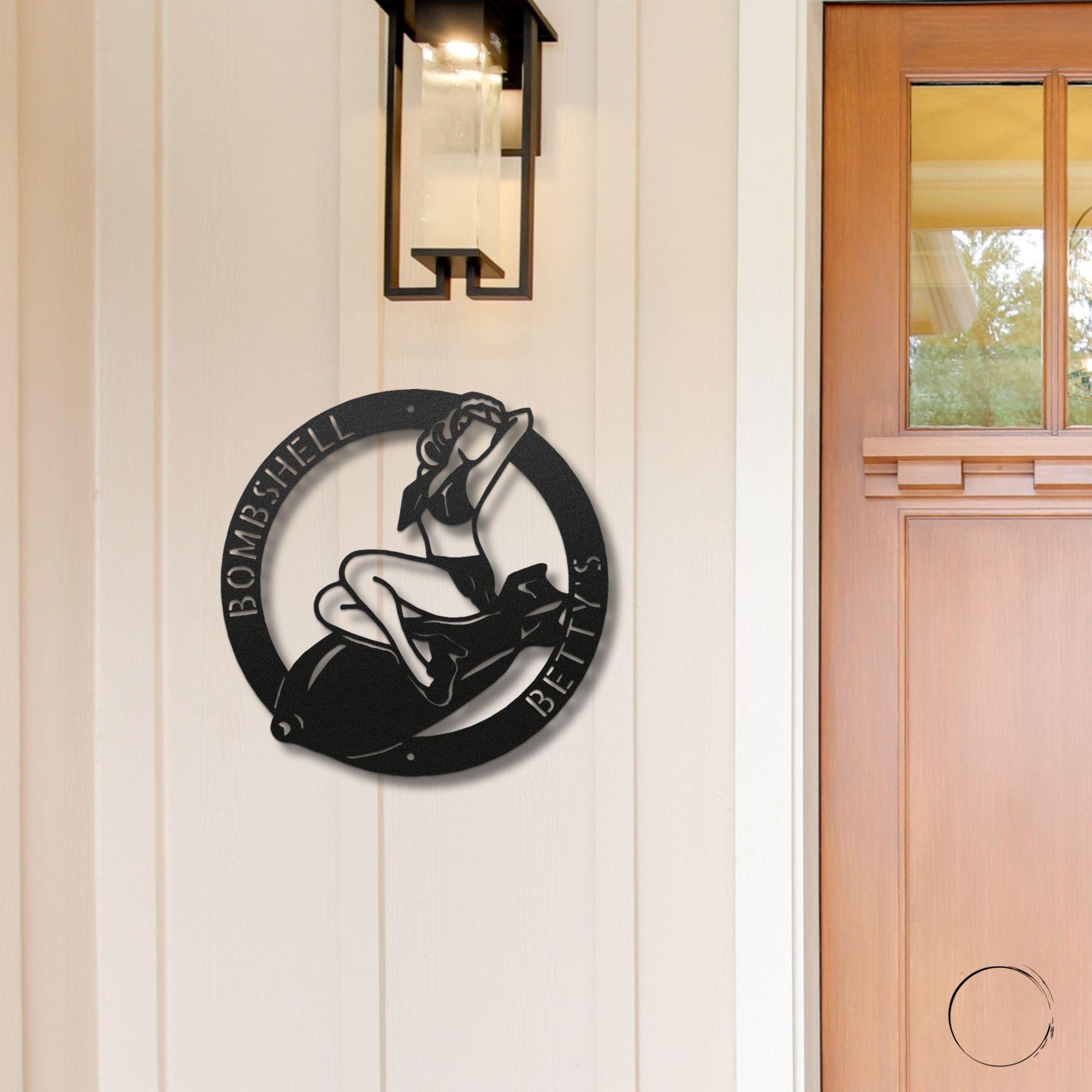 Vintage Glamour Meets Modern Flair: Personalized 'Bombshell Betty' Metal Wall Art - Mallard Moon Gift Shop