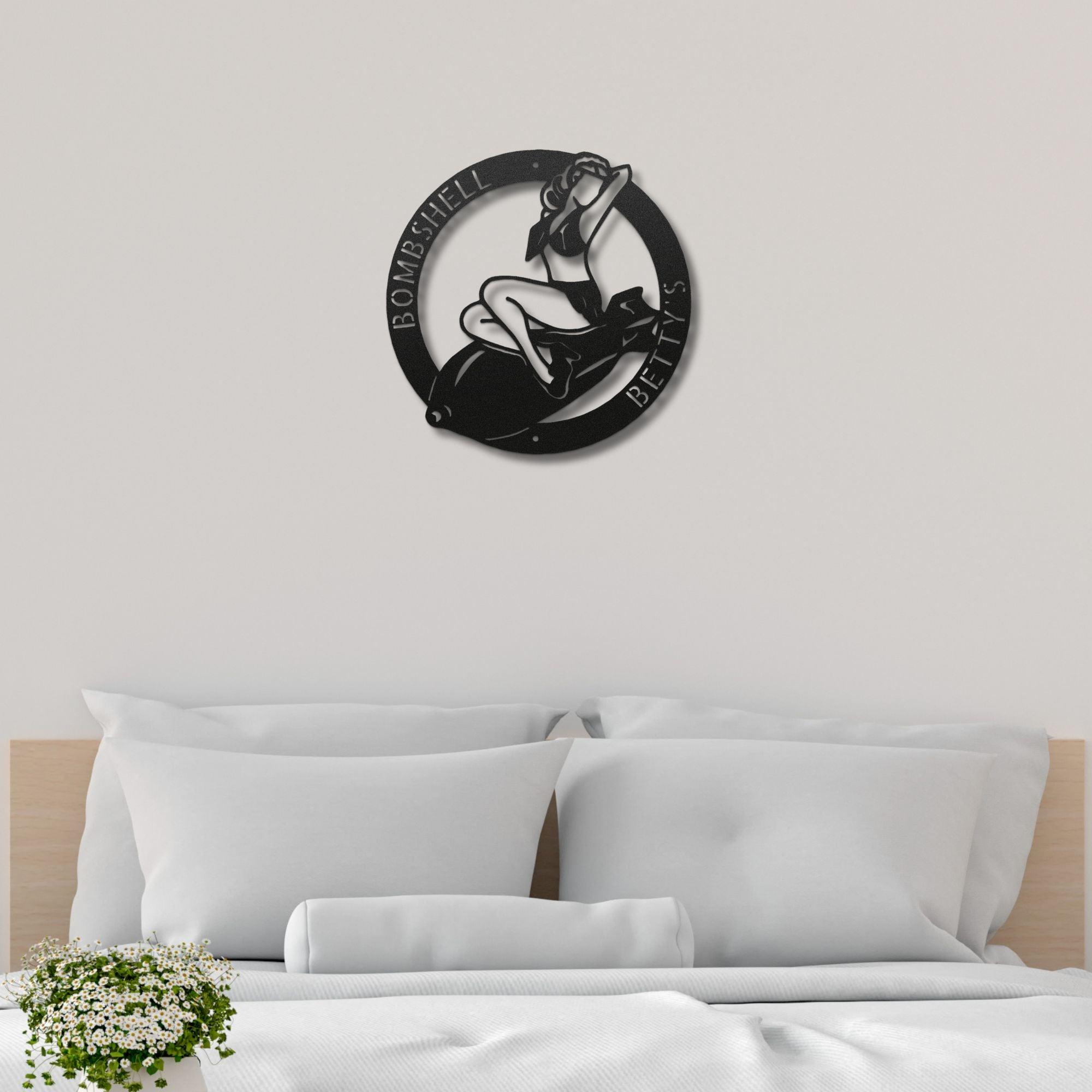 Vintage Glamour Meets Modern Flair: Personalized 'Bombshell Betty' Metal Wall Art - Mallard Moon Gift Shop