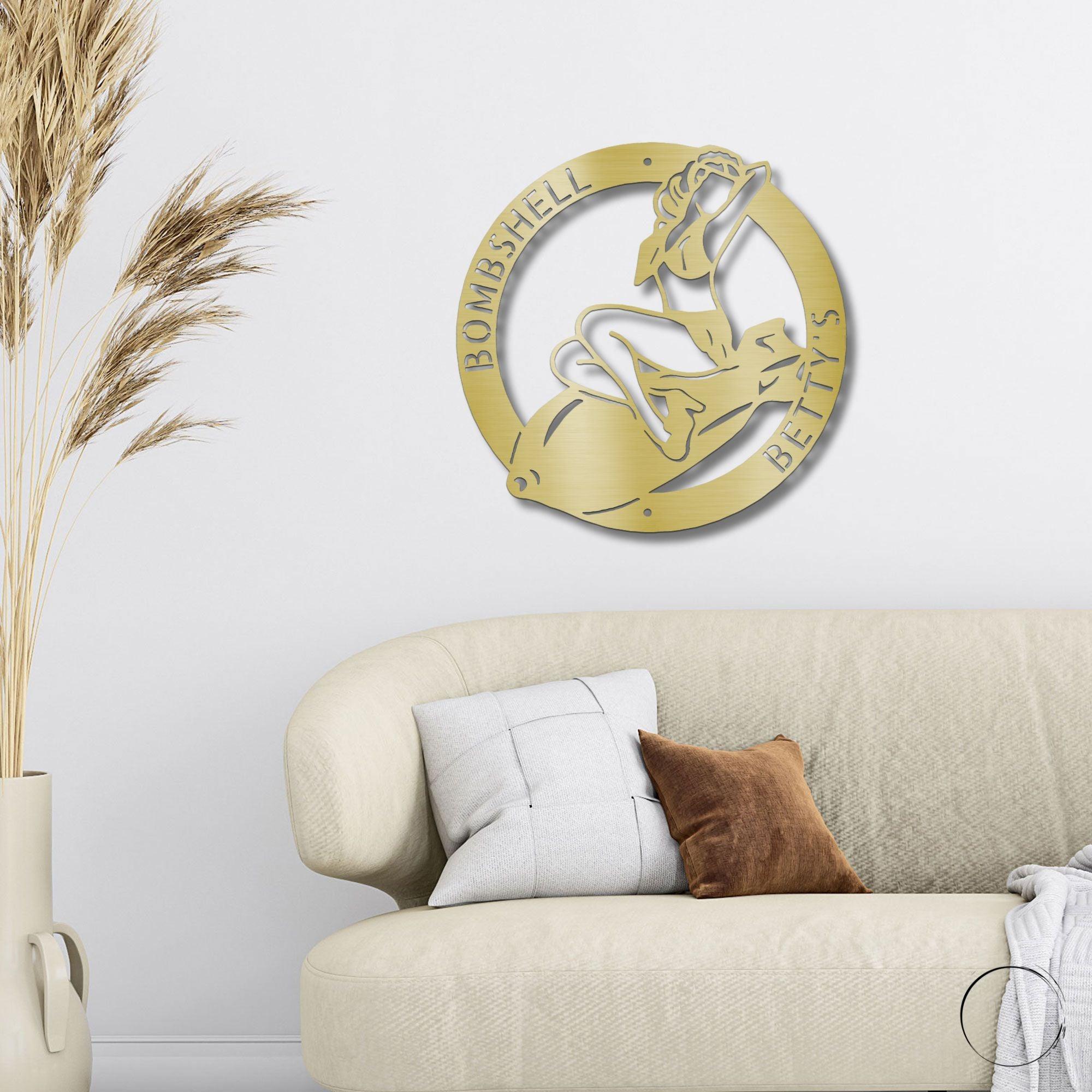 Vintage Glamour Meets Modern Flair: Personalized 'Bombshell Betty' Metal Wall Art - Mallard Moon Gift Shop