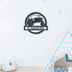 Vintage Tractor Personalized Metal Wall Art Sign