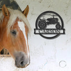 Vintage Tractor Personalized Metal Wall Art Sign