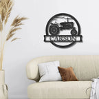 Vintage Tractor Personalized Metal Wall Art Sign