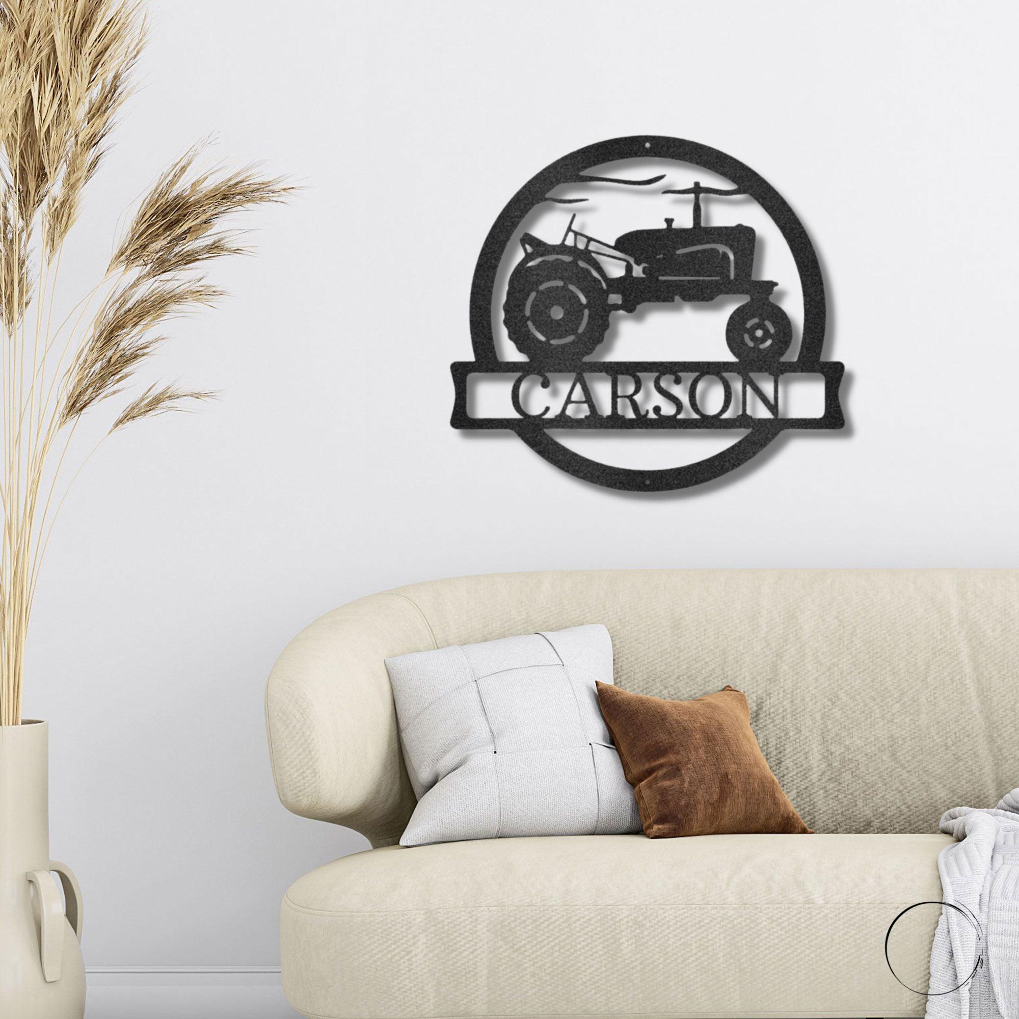 Vintage Tractor Personalized Metal Wall Art Sign - Mallard Moon Gift Shop