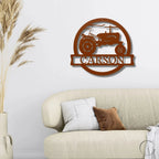 Vintage Tractor Personalized Metal Wall Art Sign