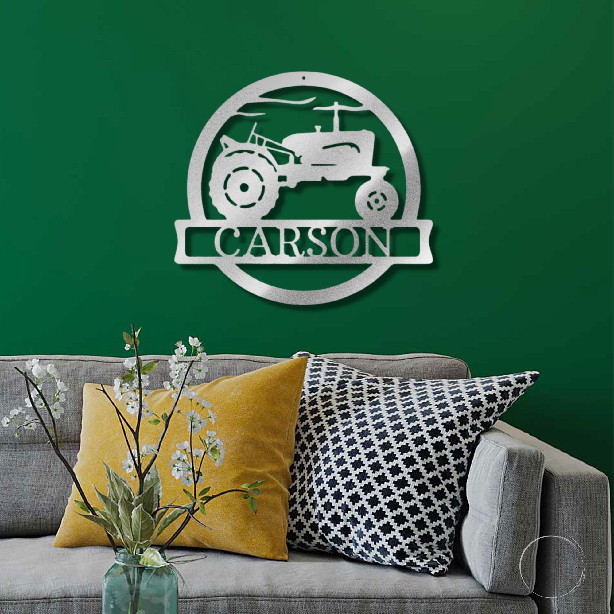 Vintage Tractor Personalized Metal Wall Art Sign - Mallard Moon Gift Shop