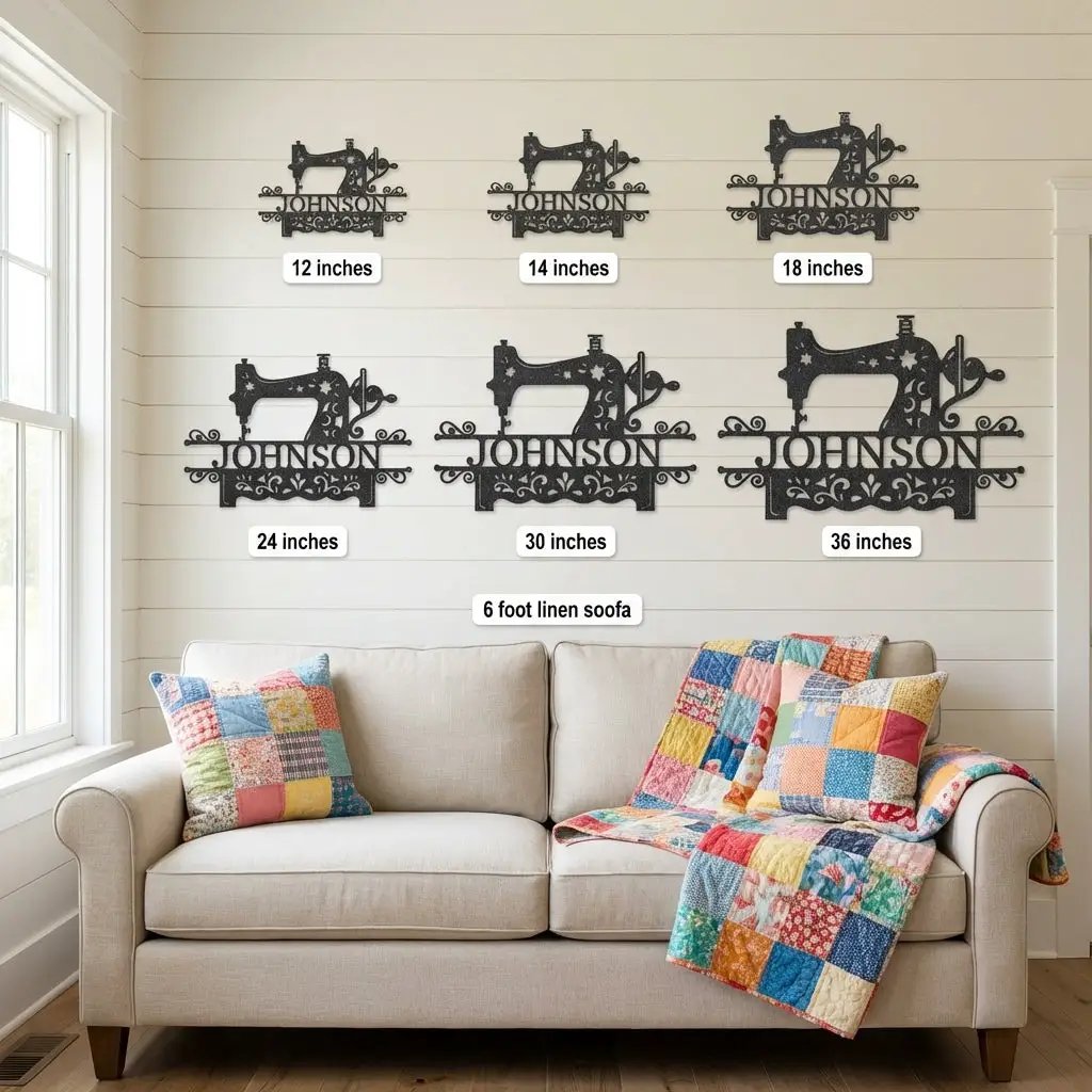 Personalized Sewing Machine Metal Wall Art Custom Name Sign Quilter Gift Sewist Decor Craft Room Wall Decor Vintage Sewing Machine Sign