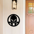 Custom Spartan Helmet Metal Wall Art – Warrior’s Wall Personalized Steel Decor – 5 Sizes & Finishes – Made in the USA