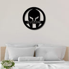Custom Spartan Helmet Metal Wall Art – Warrior’s Wall Personalized Steel Decor – 5 Sizes & Finishes – Made in the USA