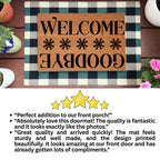 Welcome / Goodbye Snowflake Doormat | Double-Sided Winter Coir Welcome Mat | Funny Holiday Front Porch Décor