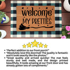 Welcome My Pretties Coir Doormat – Witchy Halloween Welcome Mat | Funny Front Porch Decor | Rustic Fall Entryway Rug