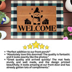 Snowman “Welcome” Doormat | Festive Coir Christmas Welcome Mat with Gifts and Snowflakes | Holiday Front Porch Décor