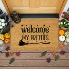 Welcome My Pretties Coir Doormat – Witchy Halloween Welcome Mat | Funny Front Porch Decor | Rustic Fall Entryway Rug