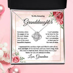 To My Amazing Granddaughter Love Knot Necklace Personalized Message Card