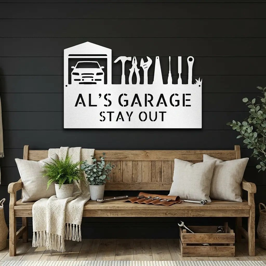 Garage Personalized Metal Sign, Custom Mechanic Wall Art, Car Enthusiast Decor, Automotive Shop Sign