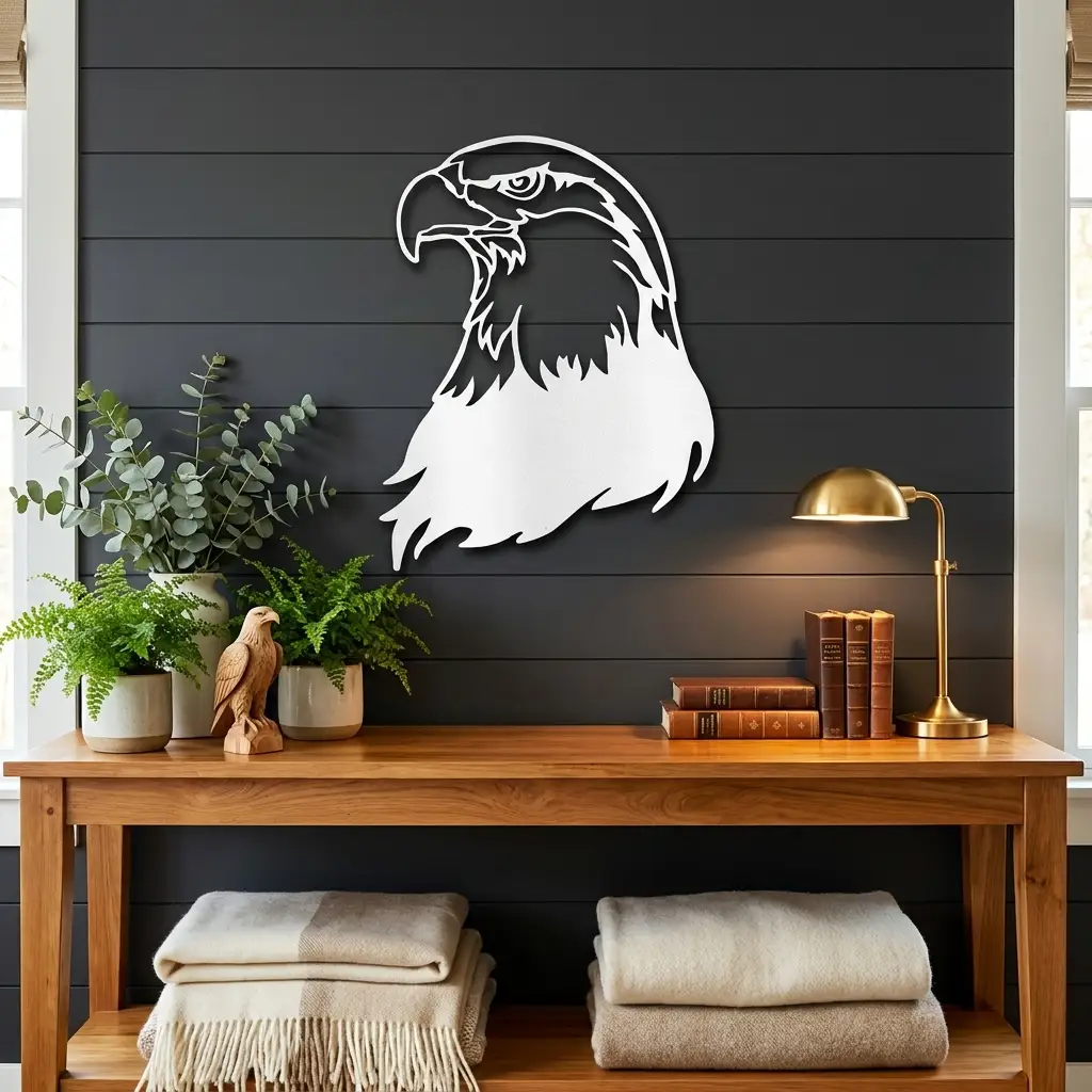 Bald Eagle Metal Wall Art – Patriotic USA Decor – American Eagle Sign – Rustic Wall Decor – Outdoor Metal Art