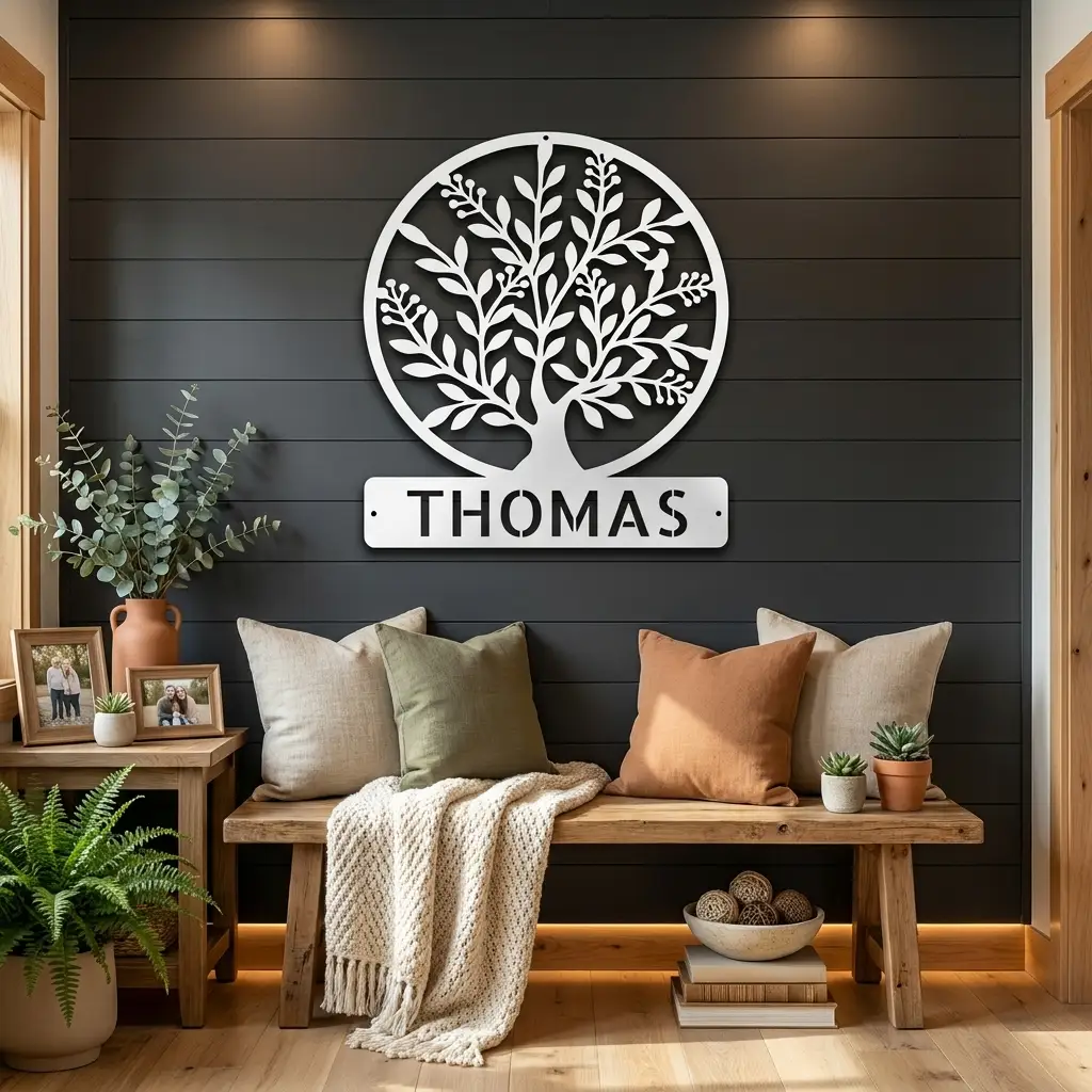 Personalized Tree of Life Metal Wall Sign: Celebrate Your Roots