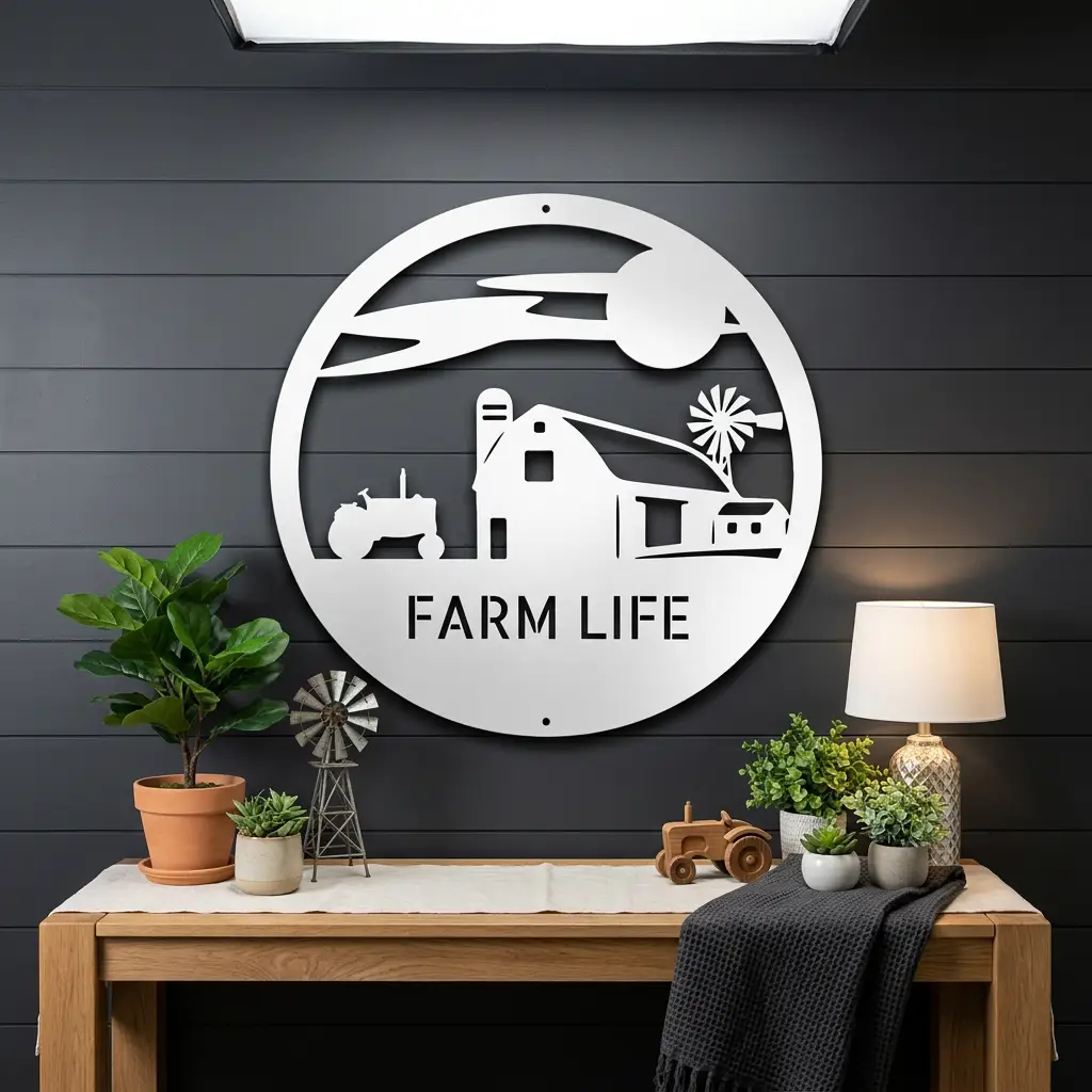 Personalized Farm Life Metal Sign – Custom Farm Name Sign – Rustic Farmhouse Wall Decor – Barn & Ranch Metal Art