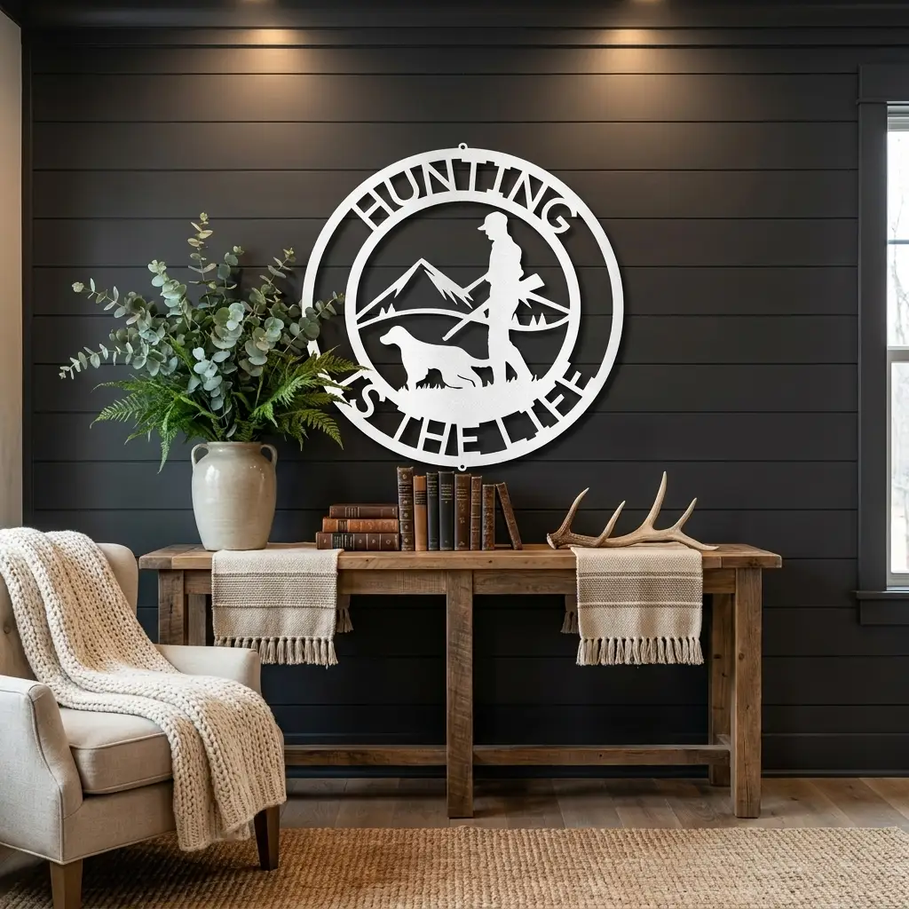 The Hunter Personalized Monogram Indoor Outdoor Steel Wall Sign