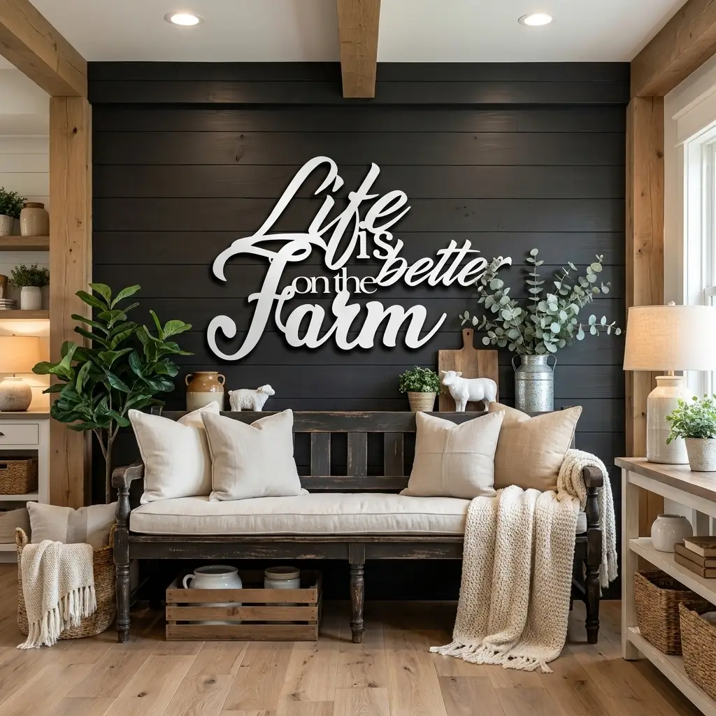 Life is Better on the Farm Quote Indoor Outdoor Steel Wall Sign