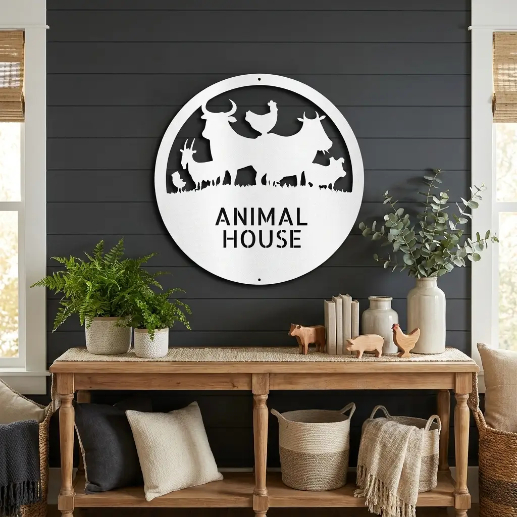 Personalized Farm Animal Metal Sign | Custom Barnyard Wall Decor | Farmhouse Animal Name Sign | Rustic Livestock Metal Art | Homestead Gift | Made in USA
