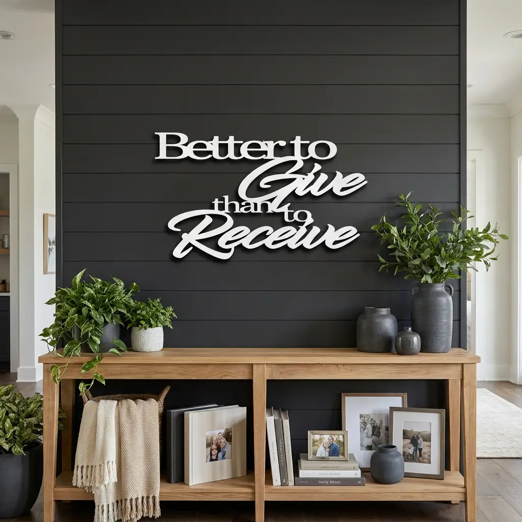 Better to Give Than Receive Quote Indoor Outdoor Steel Wall Sign