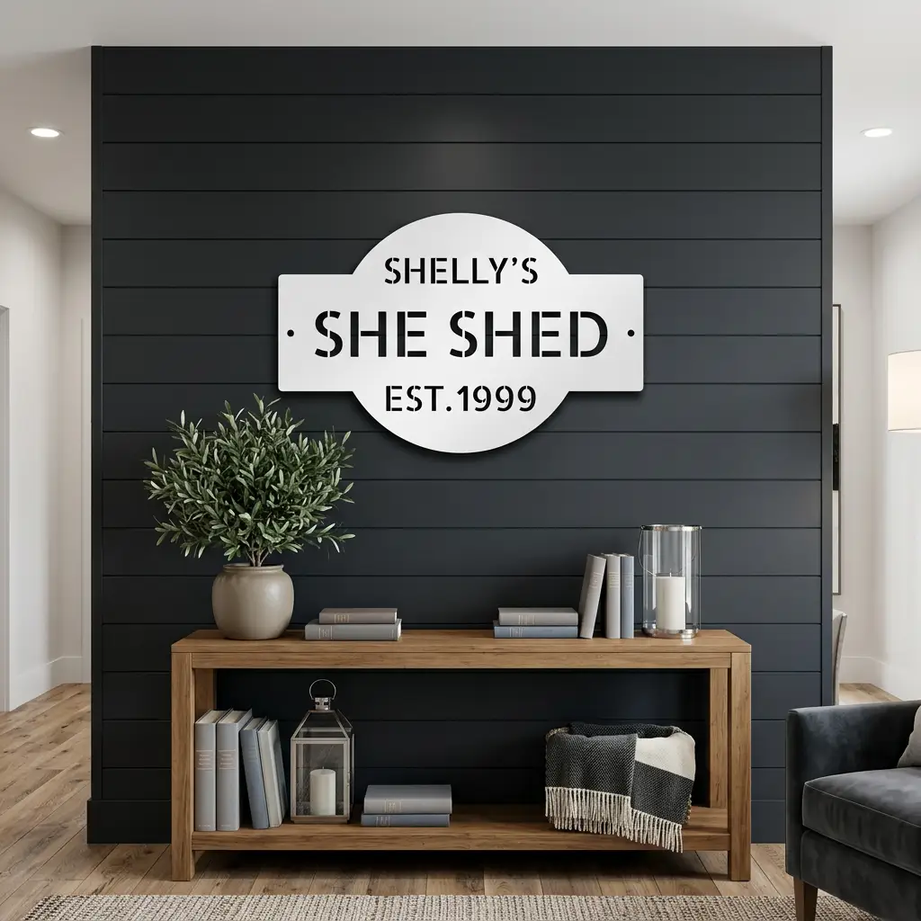 Personalized 3 Line Metal Wall Sign, Custom Name & Phrase Wall Art, Family Home Garage She Shed Man Cave Sign, Custom Metal Decor, Personalized Housewarming Gift
