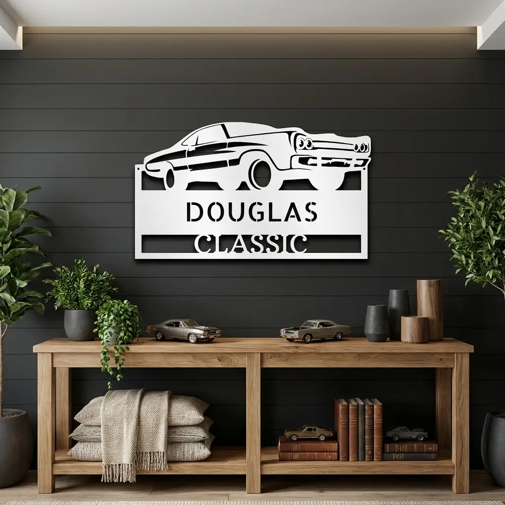 Classic Muscle Car Personalized Metal Wall Art | Custom Garage Sign | Man Cave Decor | Vintage Muscle Car Metal Sign | Personalized Auto Enthusiast Gift | Custom Name Wall Art