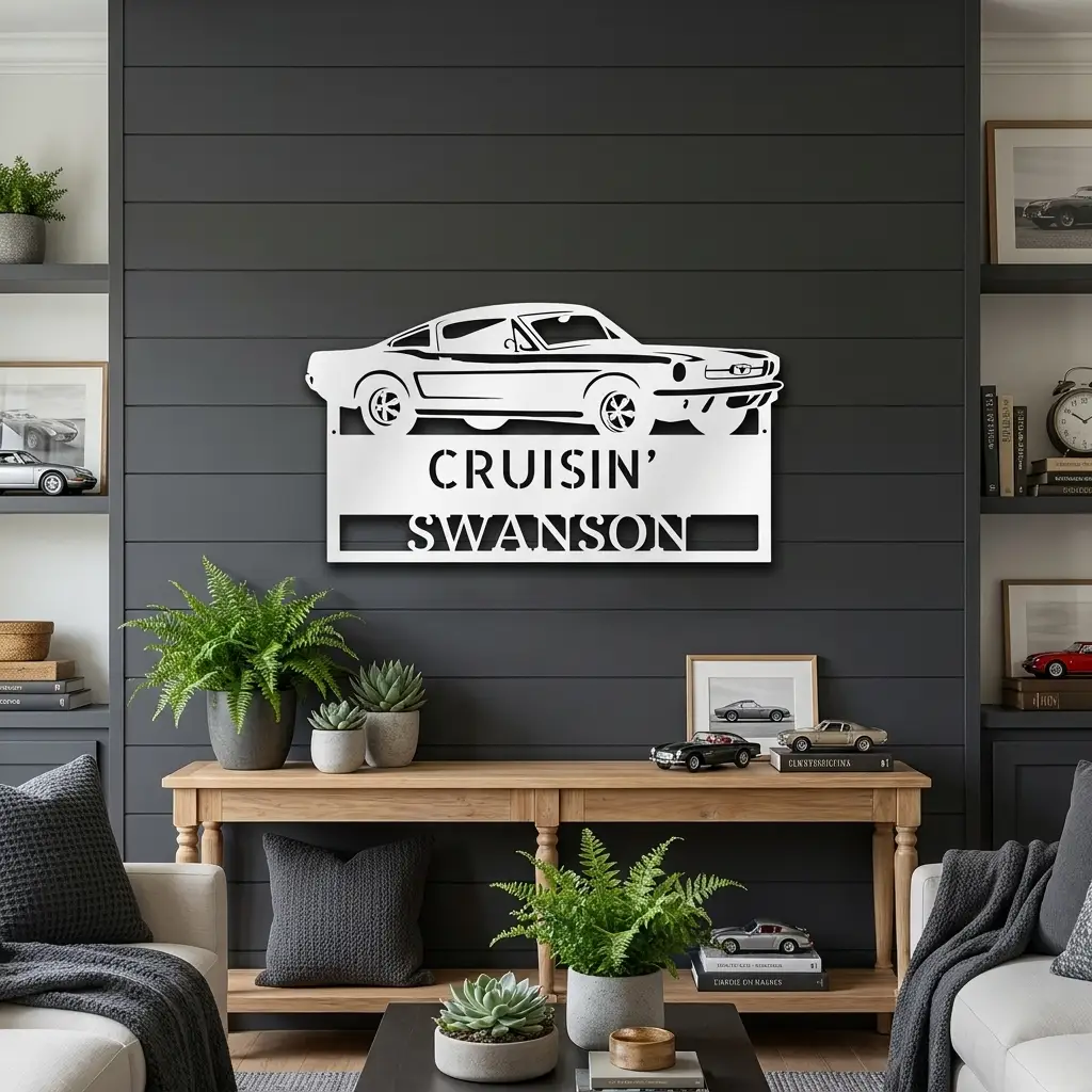 Classic Sports Car Personalized Metal Sign | Muscle Car Garage Wall Art | Custom Car Lover Gift | Made in USA
