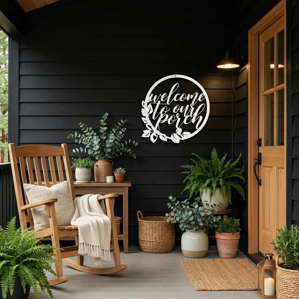 Welcome to Our Porch Indoor Outdoor Steel Wall Sign