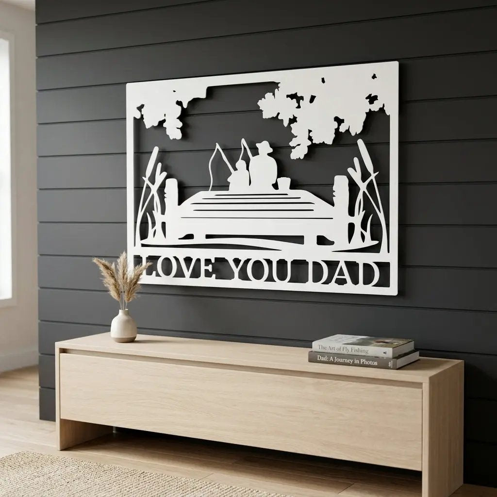 Fishing Buddies Custom Name Metal Art Wall Sign