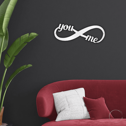 Romantic Home Decor "You & Me" Laser-Cut Infinity Metal Wall Art - Mallard Moon Gift Shop