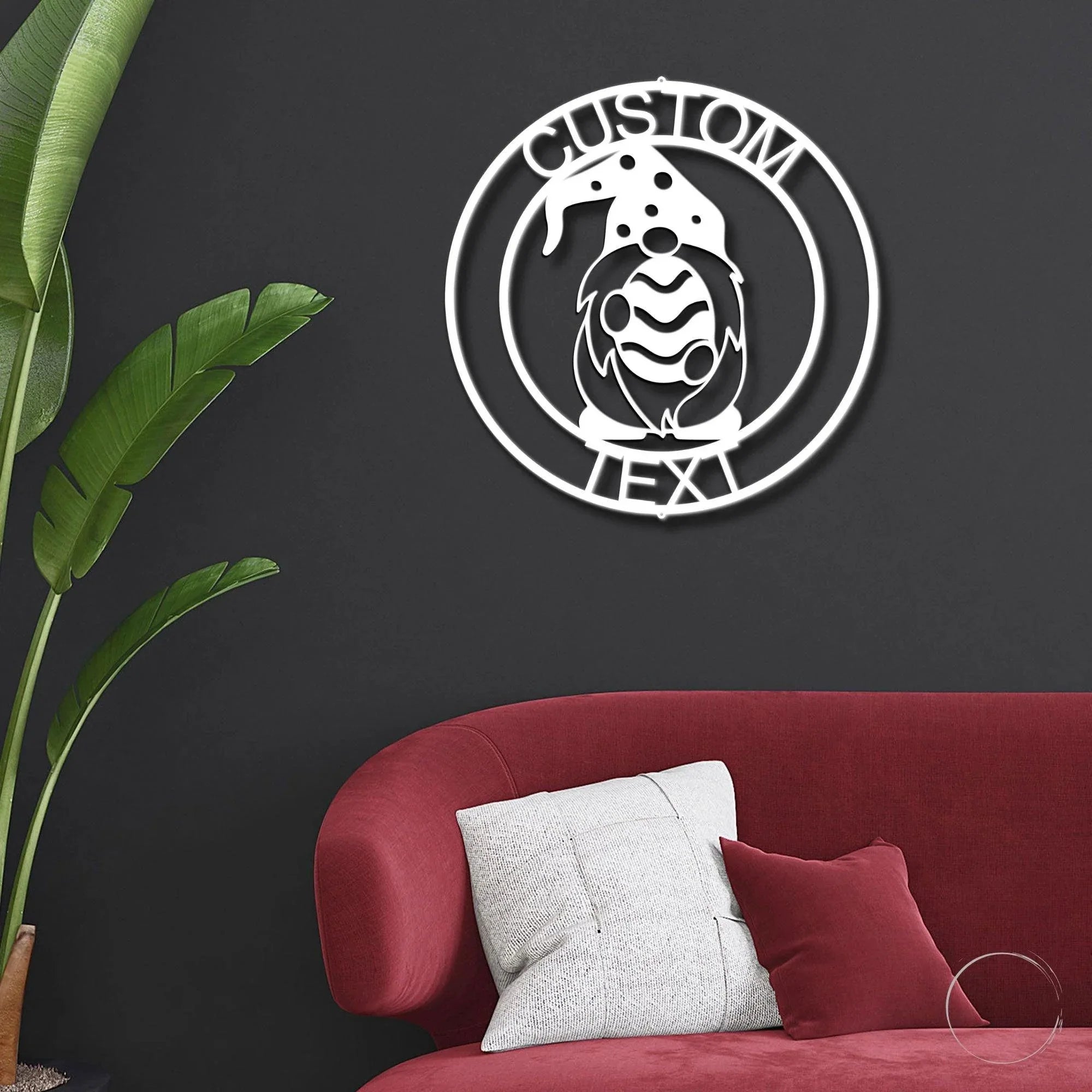 Gnome Easter Egg Custom Name Metal Art Wall Sign Home Decor