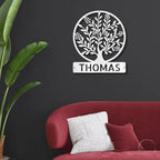 Personalized Tree of Life Metal Wall Sign: Celebrate Your Roots