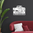 Classic Pickup Truck Custom Name Metal Wall Art