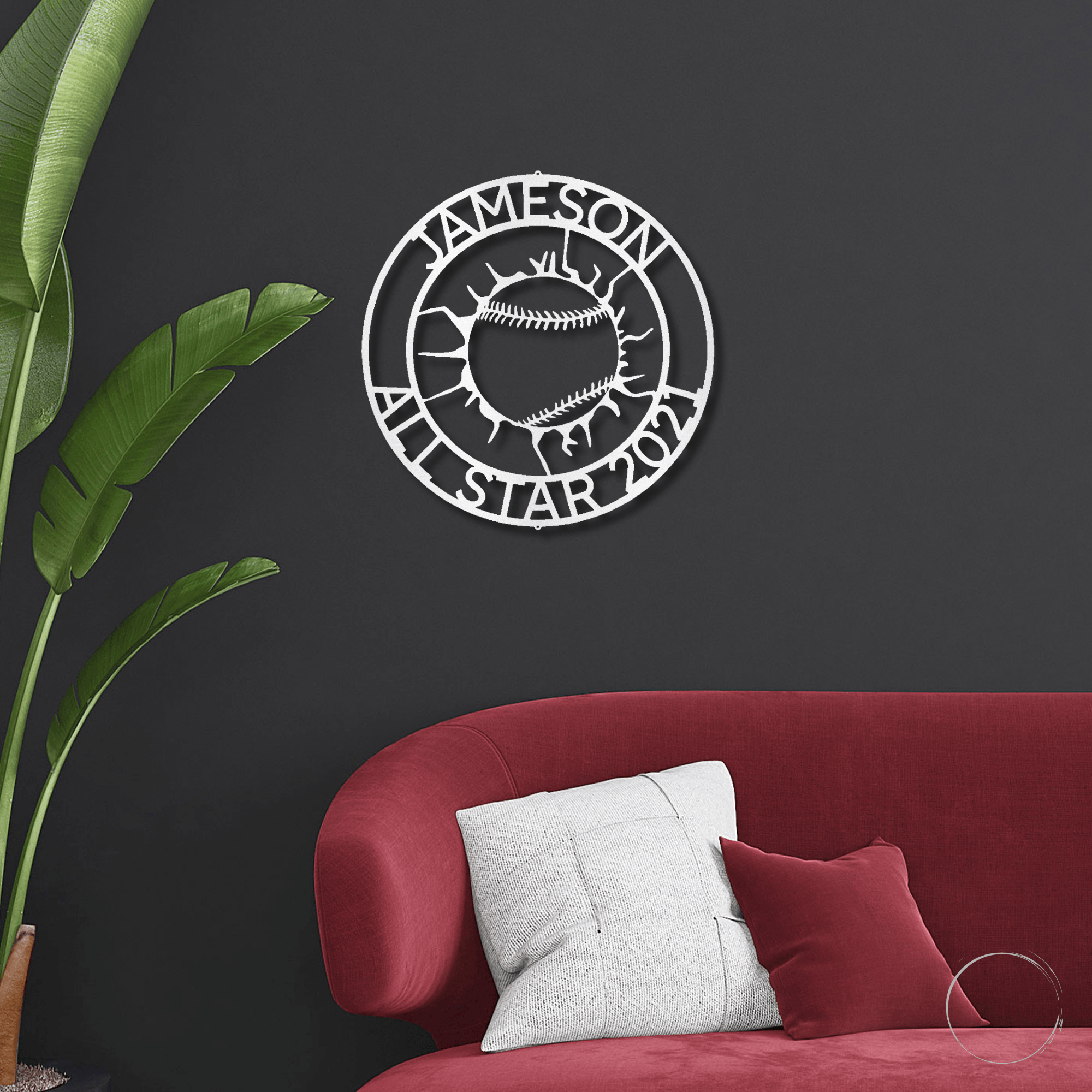 Baseball Custom Name Metal Art Wall Sign - Mallard Moon Gift Shop