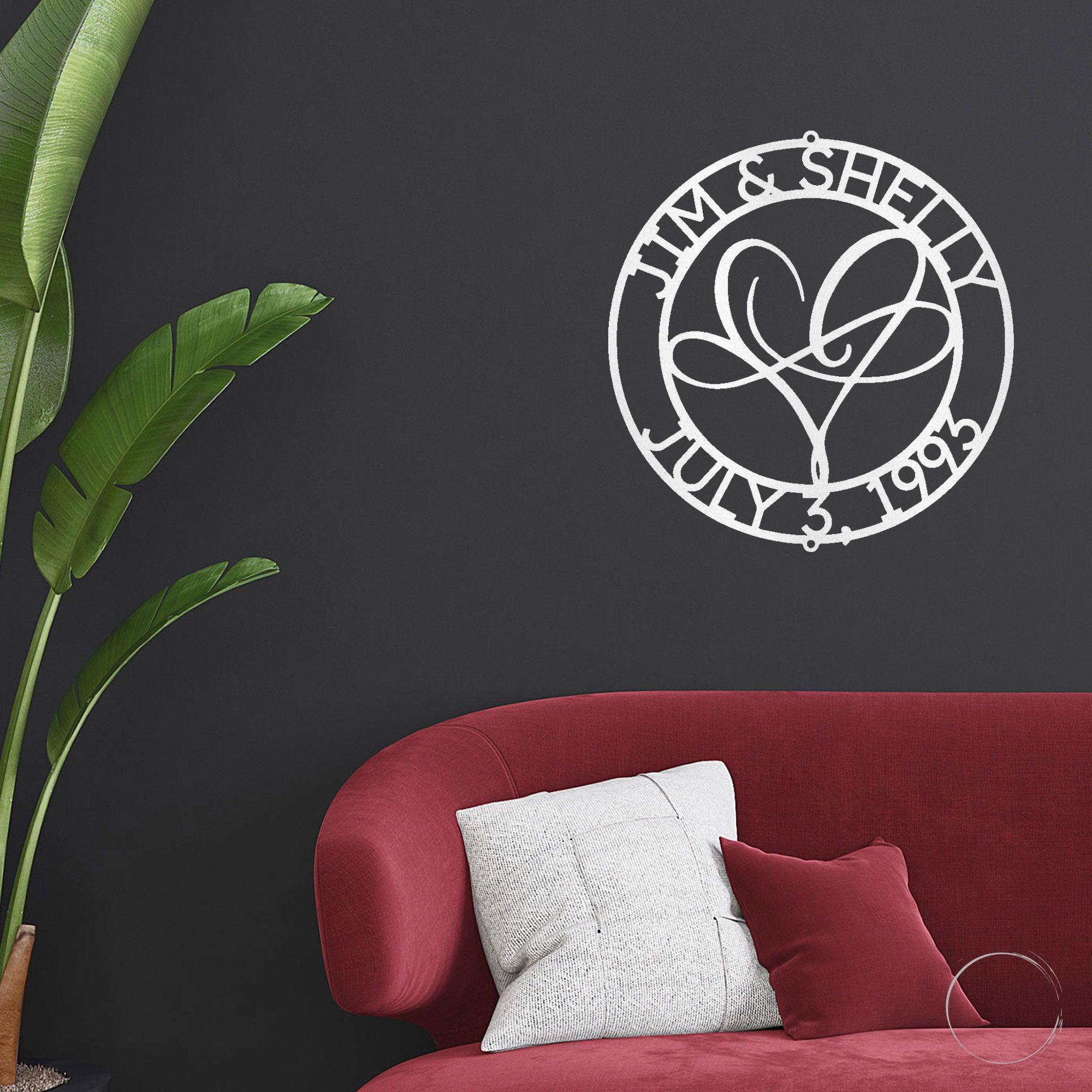 Infinite Love Personalized Name Steel Wall Sign Valentine Anniversary Birthday Gift - Mallard Moon Gift Shop