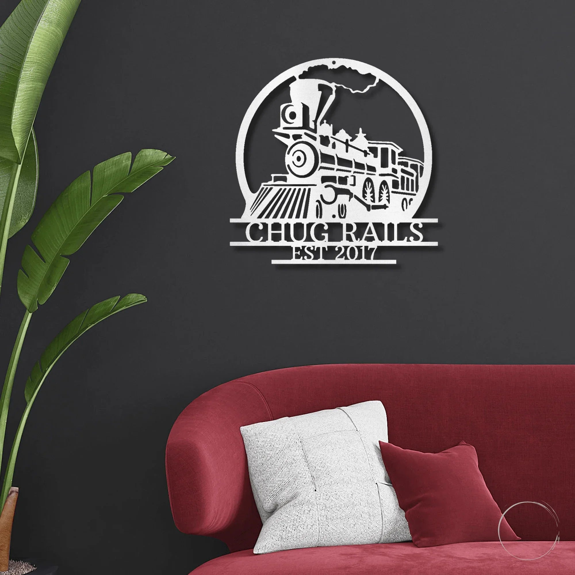 Vintage Steam Locomotive Train Personalized Name Metal Art Wall Sign