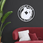 Couple Silhouette Sweetheart Custom Monogram Name Metal Wall Art