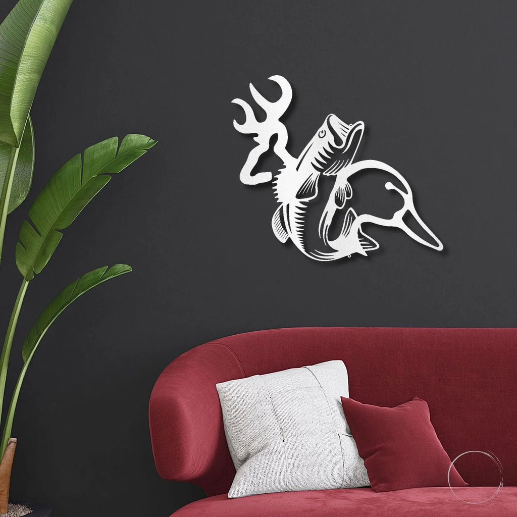 Wildlife Calling Fishing Deer Duck Hunting Metal Art Wall Sign