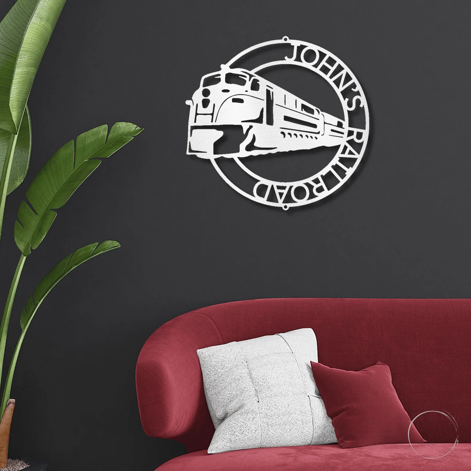 Train Ring Personalized Metal Art Steel Wall Sign