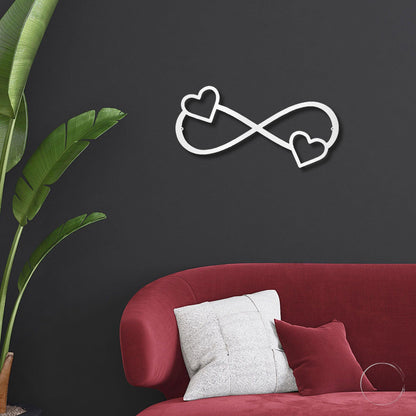 Double Heart Infinity Steel Wall Sign - Mallard Moon Gift Shop