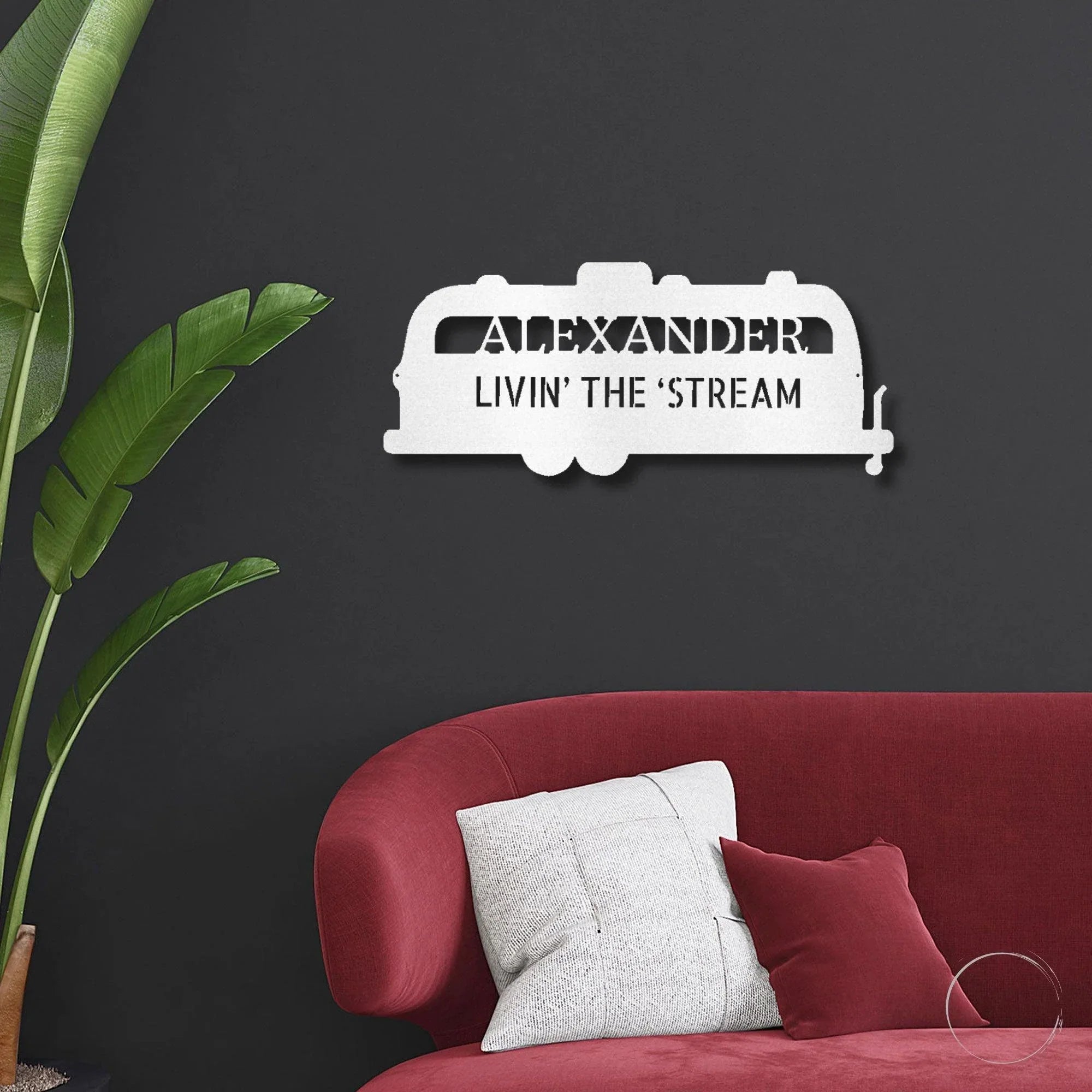 Airstream RV Custom Text Monogram Wall Sign Metal Art