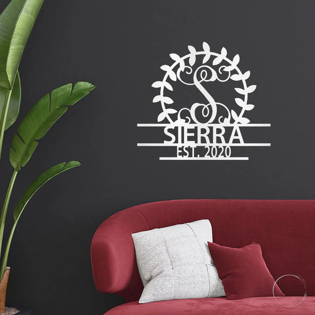 Custom Crest Metal Wall Sign – Personalized Family Name, Monogram, and Established Year – Made in the USA – 5 Sizes & Colors